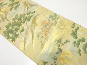 アンティーク　遠山に樹木・城模様織り袋帯（材料）